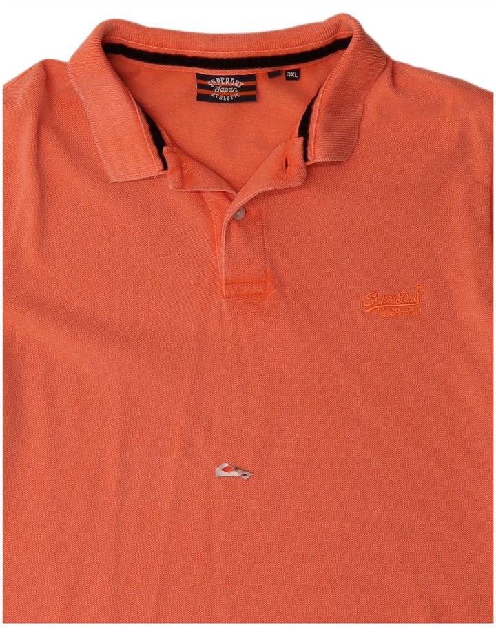 Superdry Mens Polo Shirt 3XL Orange Cotton
