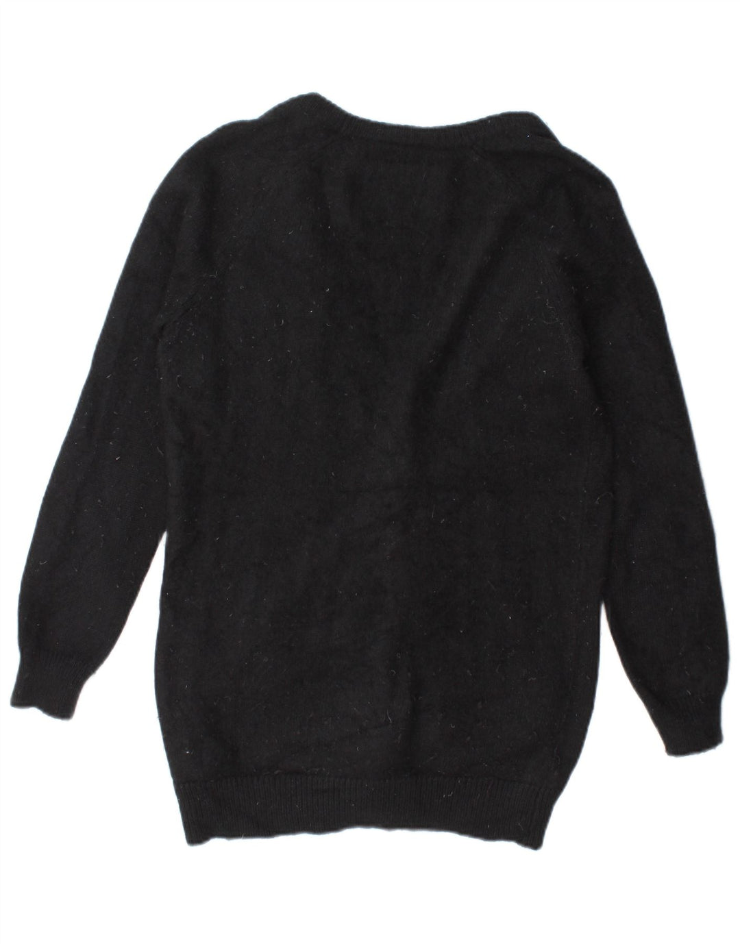 Jack Wills Womens Oversized Cardigan Sweater UK 10 Small Black Angora