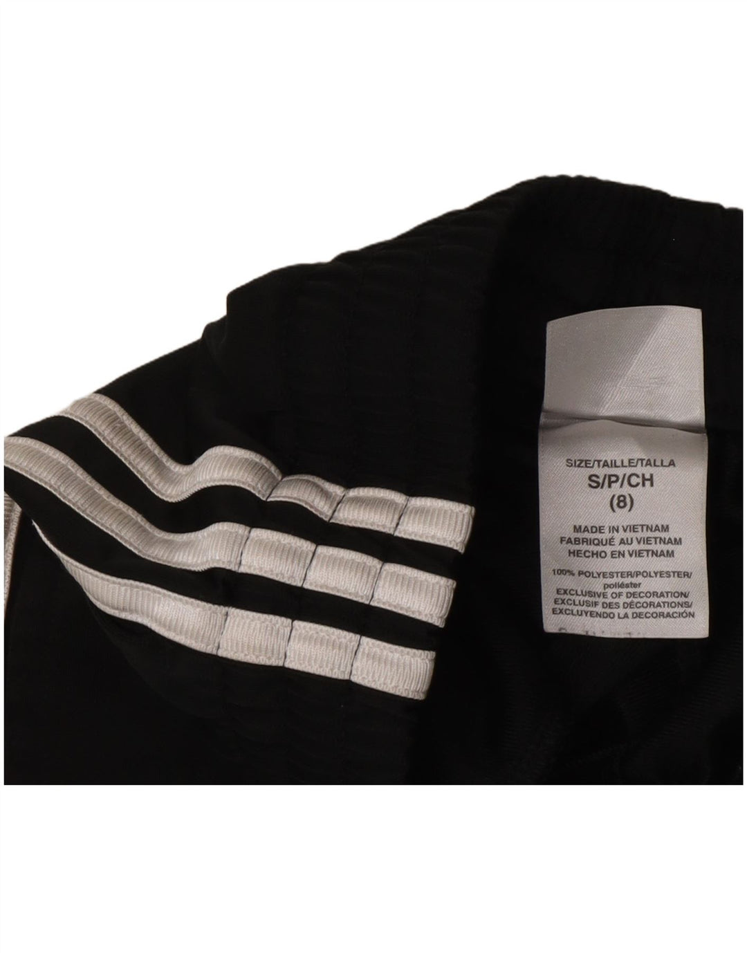 Adidas Boys Tracksuit Trousers Joggers 7-8 Years Small Black Polyester