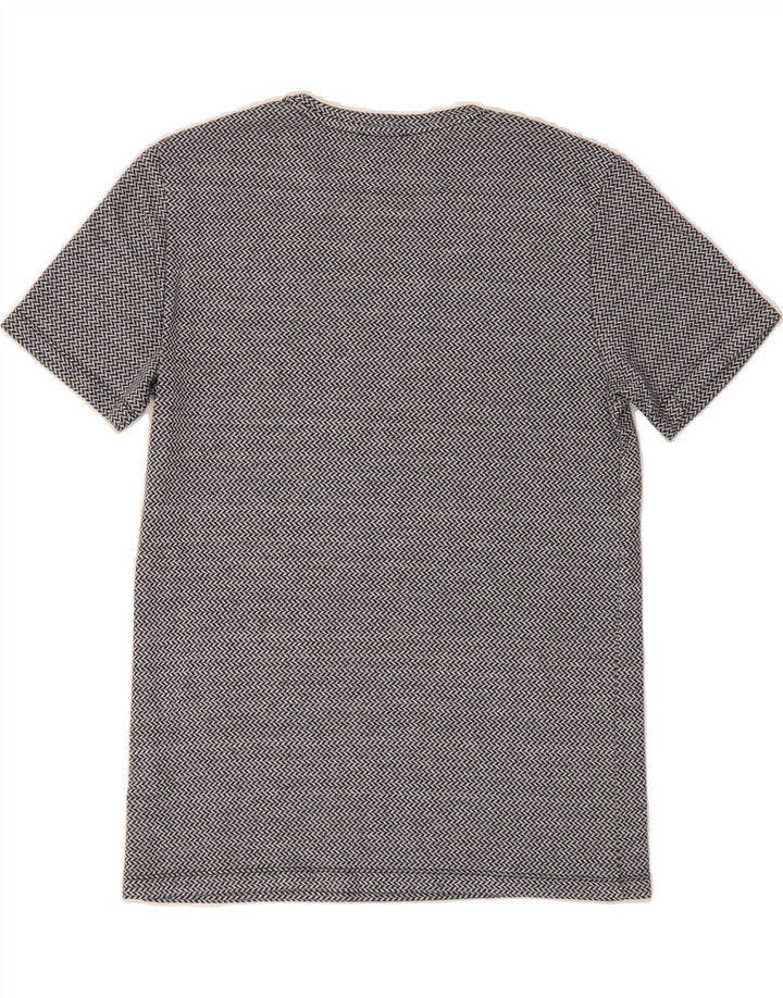 REISS Mens T-Shirt Top Medium Grey Herringbone Polyester Vintage Reiss and Second-Hand Reiss from Messina Hembry 
