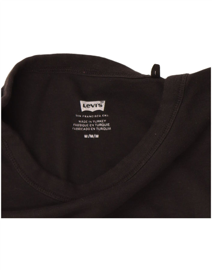 Levi's Womens Graphic T-Shirt Top UK 12 Medium Black