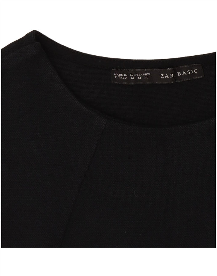 ZARA Womens Blouse Top UK 12 Medium Navy Blue