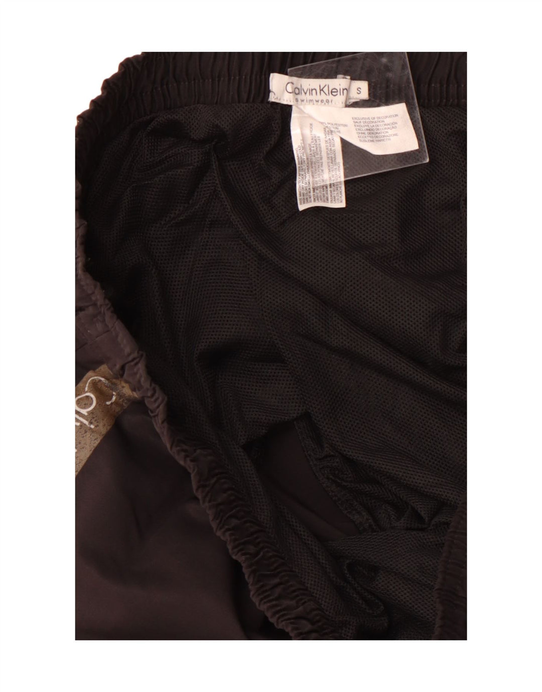 CALVIN KLEIN Grafiske badeshorts til mænd Lille sort polyester