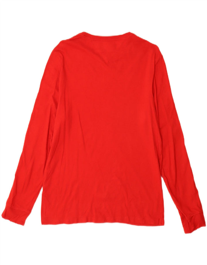 Tommy Hilfiger Mens Graphic Top Long Sleeve Small Red Cotton