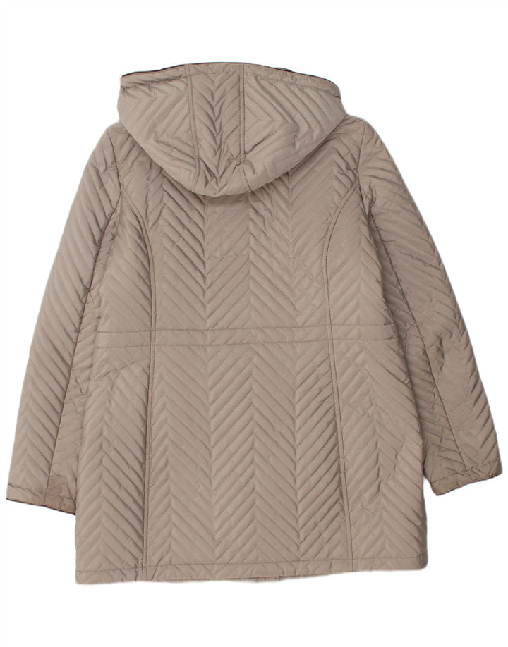 Dkny Womens Quilted Overcoat UK 16 Large Grey