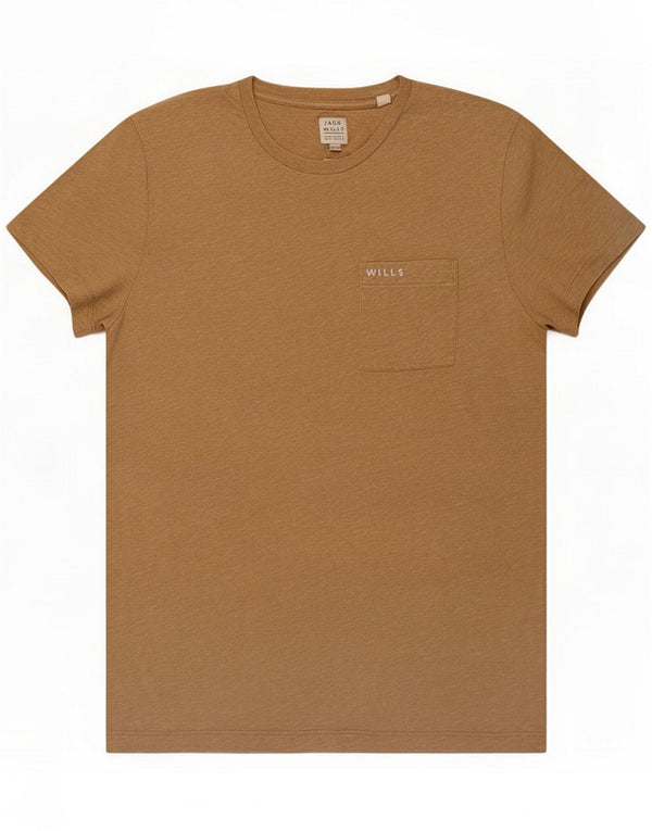 Jack Wills Herren T-Shirt Top Mittelbeige Baumwolle