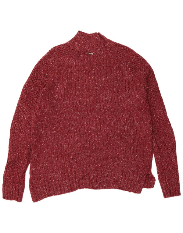 PRANA Maglione da donna con collo dolcevita UK 14 Borgogna medio screziato