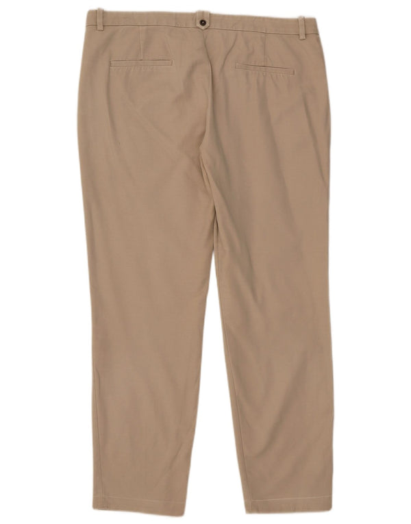 Zara Womens Straight Chino Trousers EU 42 Large W32 L27 Beige Cotton