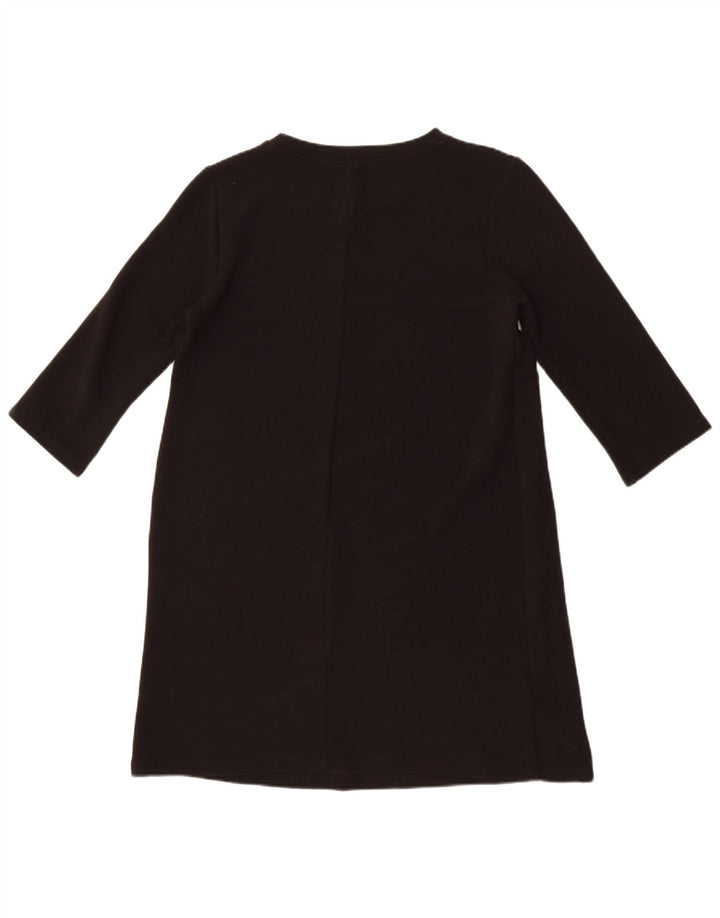 Zara Womens 3/4 Sleeve Shift Dress UK 14 Large Black
