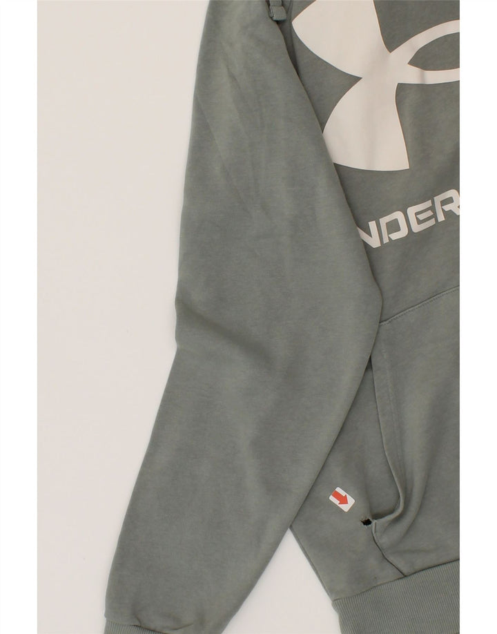 UNDER ARMOUR Mens Graphic Hoodie Jumper Small Grey Cotton Vintage Under Armour and Second-Hand Under Armour from Messina Hembry 