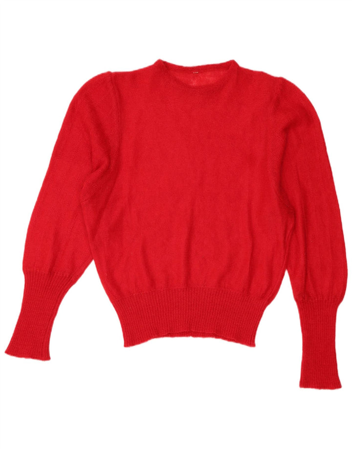 Vintage Womens Boat Neck Jumper Sweater UK 12 Medium Red