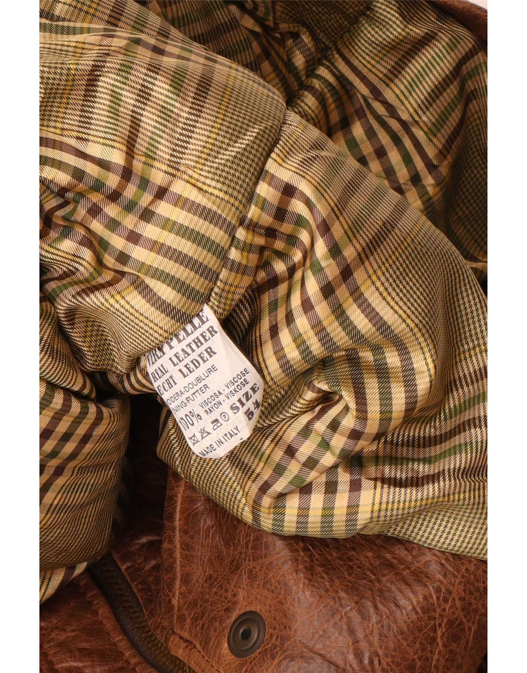 Męska skórzana kurtka użytkowa IT 54 2XL w stylu vintage, brązowa