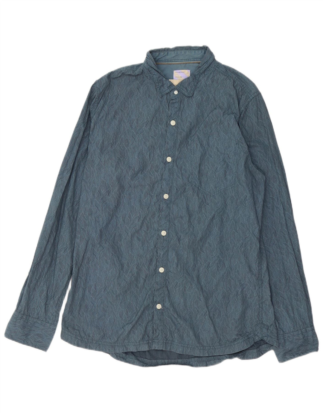 FAT FACE Mens Abstract Pattern Shirt Large Blue