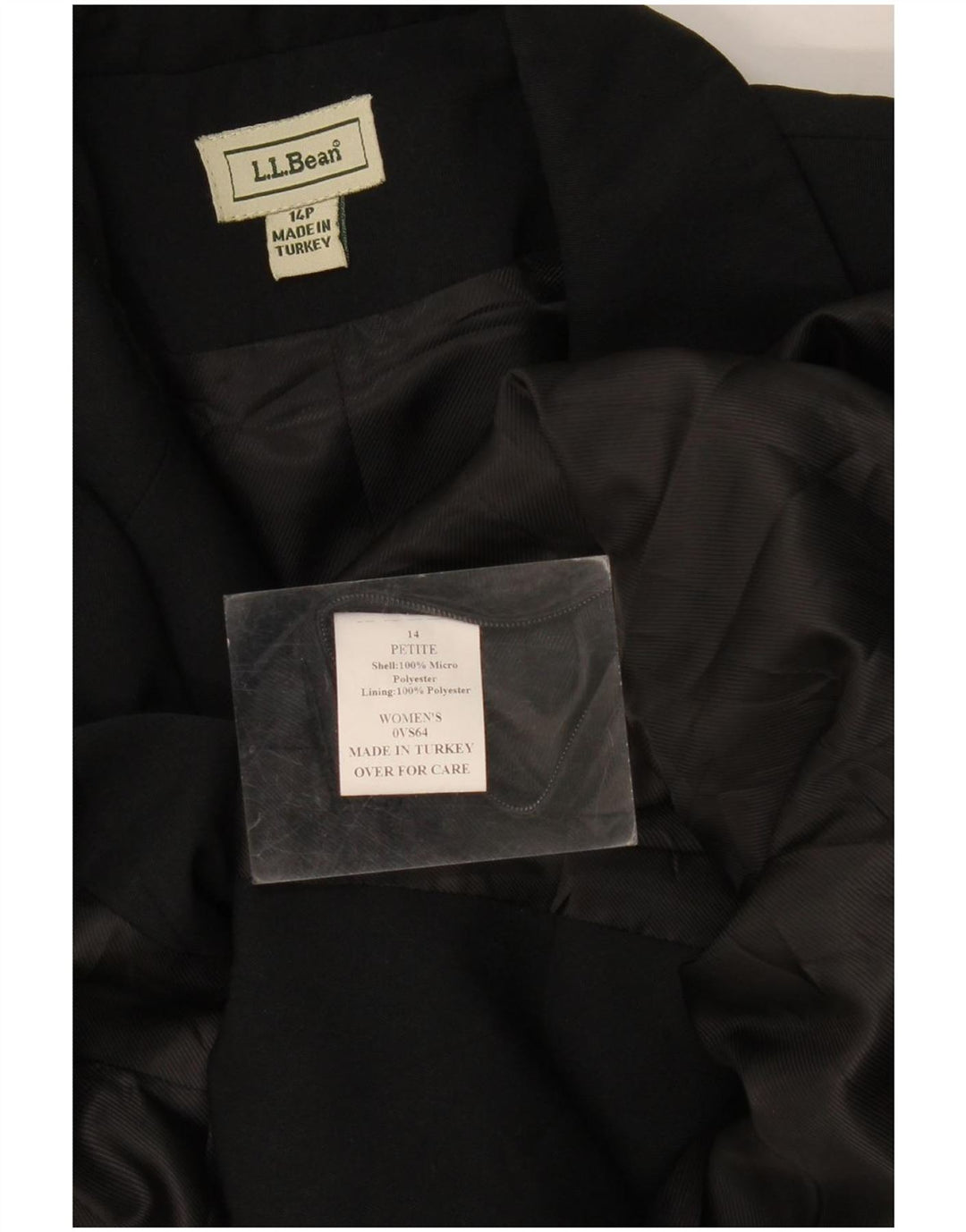 Jaqueta blazer feminina de 3 botões L.L.Bean US 14 XL preto poliéster