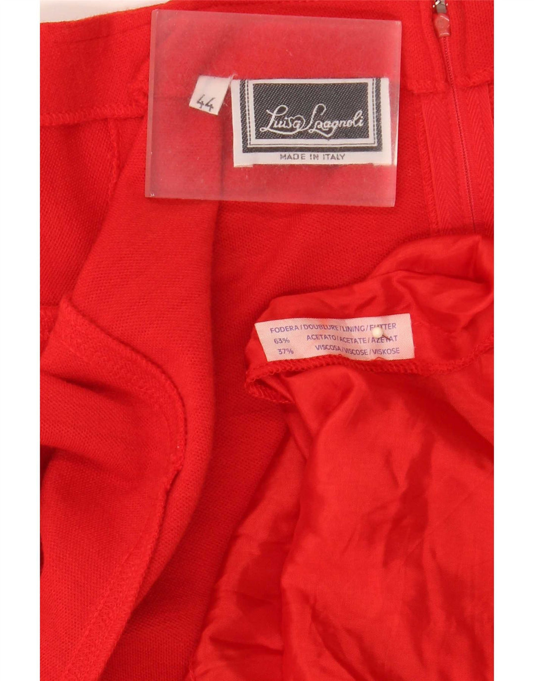 Luisa Spagnoli Damen Langarm-Maxikleid IT 44 Mittelrotes Acetat
