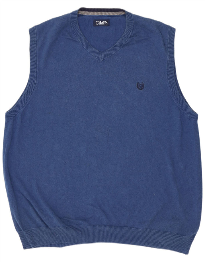 CHAPS Mens Vest Tank Top XL Blue Cotton
