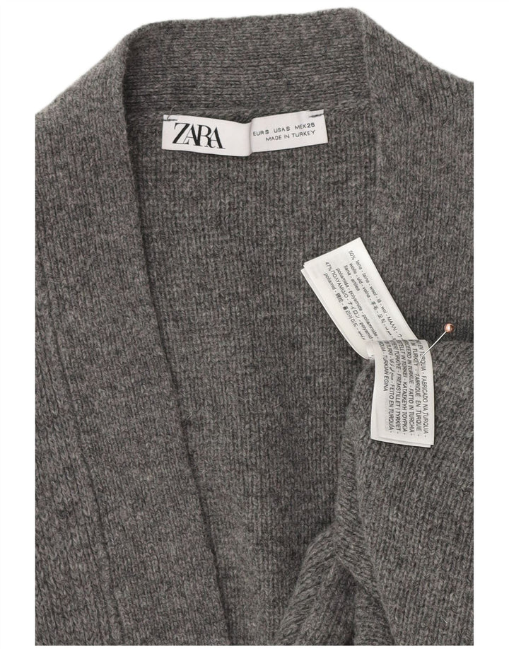 ZARA oversized cardigan sweater til kvinder UK 10 Small Grey Cashmere