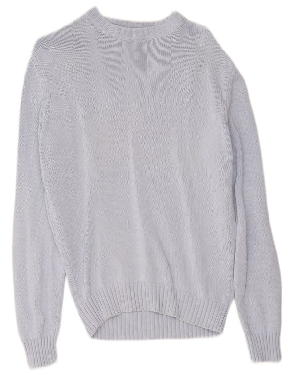 Zara Mens Crew Neck Jumper Sweater Medium Blue Cotton