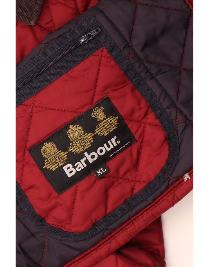 Barbour Boys Quilted Jacket 12-13 Years XL Burgundy