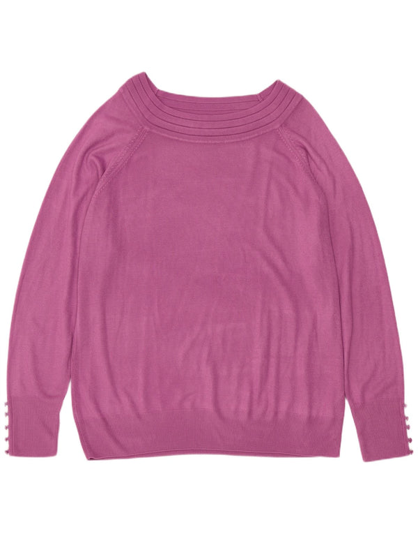 Maglione maglione con scollo a barca da donna Marks & Spencer UK 22 2XL Acrilico viola