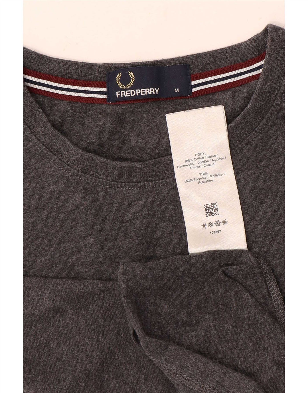 Fred Perry Herre T-shirt Top Medium Grey Flecked Bomuld