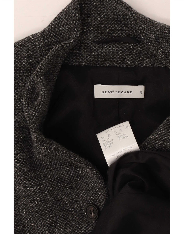 Rene Lezard Damen 4-Knopf-Blazerjacke EU 38 Mittelgrau meliert
