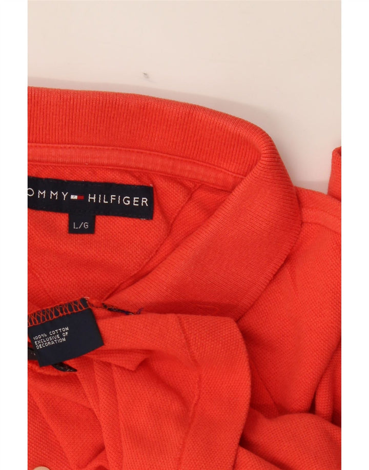 TOMMY HILFIGER Mens Polo Shirt Large Red Cotton Vintage Tommy Hilfiger and Second-Hand Tommy Hilfiger from Messina Hembry 