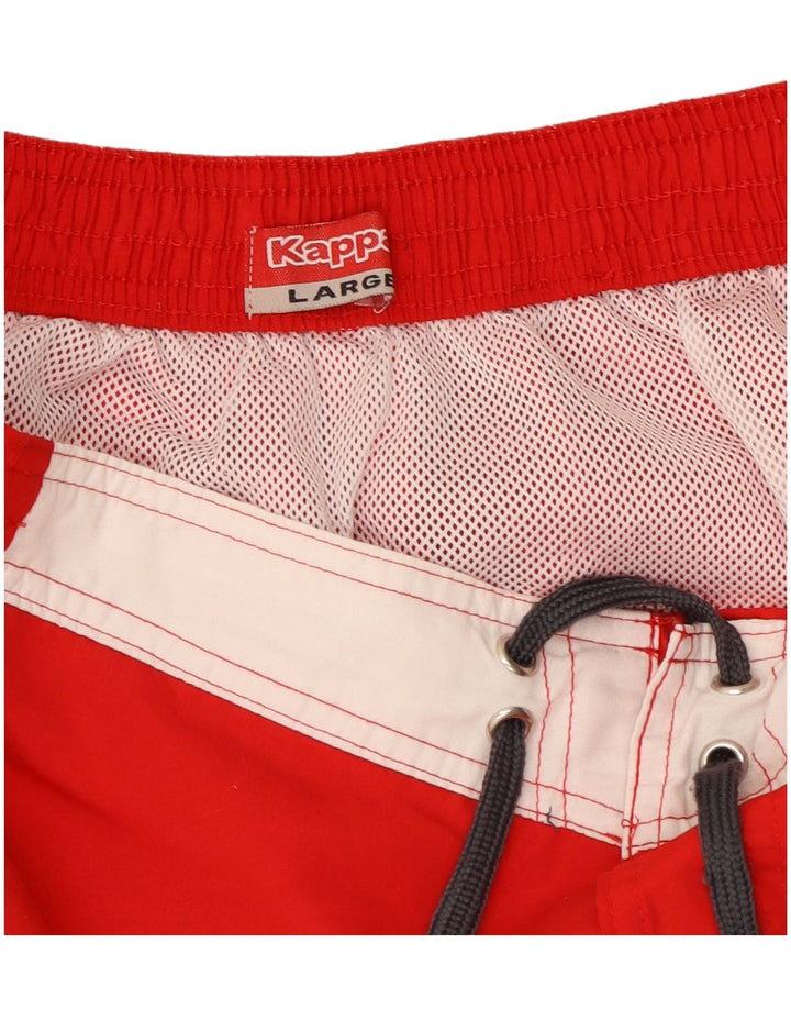 Kappa Herren-Badeshorts mit Grafik, groß, rot, Farbblock