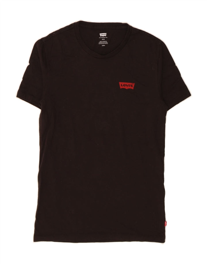 LEVI'S Mens Slim T-Shirt Top Small Black Cotton Vintage Levi's and Second-Hand Levi's from Messina Hembry 