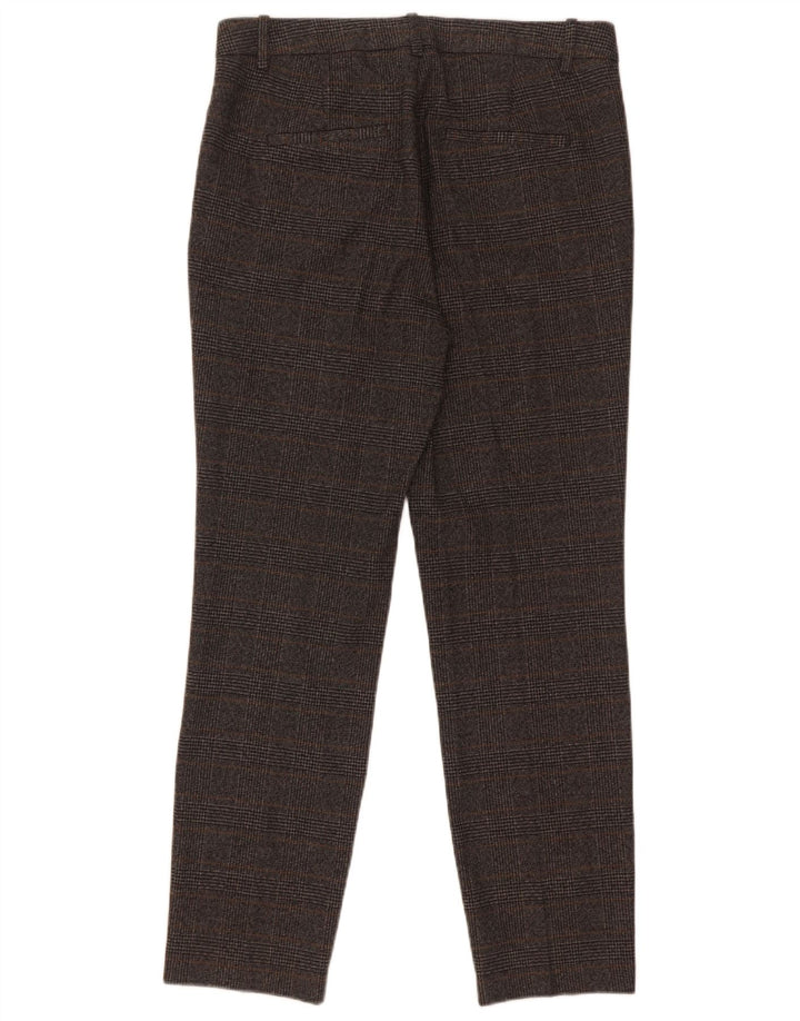 Pantalon Chino Slim Femme Zara Moyen W28 L27 Gris Pied De Poule Polyester