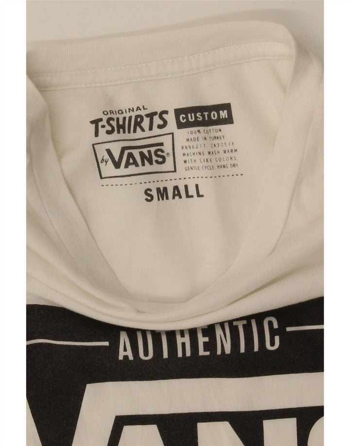 Vans Mens Custom Fit Graphic T-Shirt Top Small White Cotton