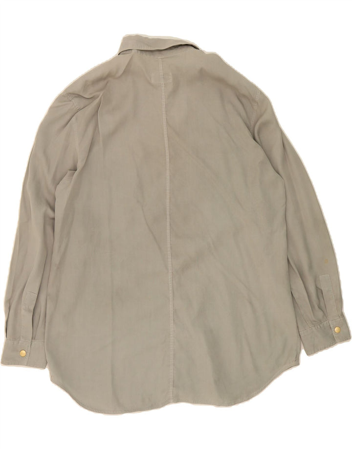 VINTAGE Womens Shirt IT 50 XL Grey Tencel Vintage Vintage and Second-Hand Vintage from Messina Hembry 