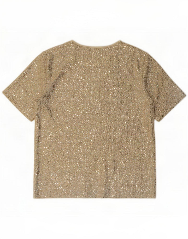 Gerard Womens Blouse Top UK 14 Large Gold Nylon