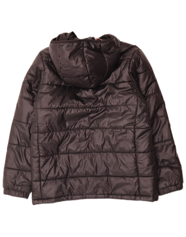 Adidas Jungen wattierte Jacke mit Kapuze, 11–12 Jahre, schwarzes Polyester
