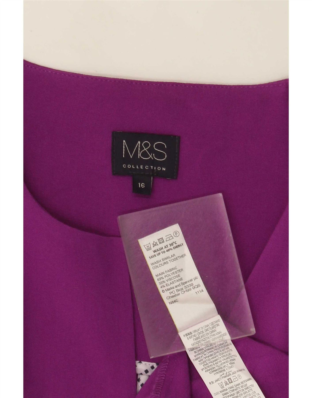 Marks & Spencer Veste blazer ouverte pour femme UK 16 Large Violet Polyester