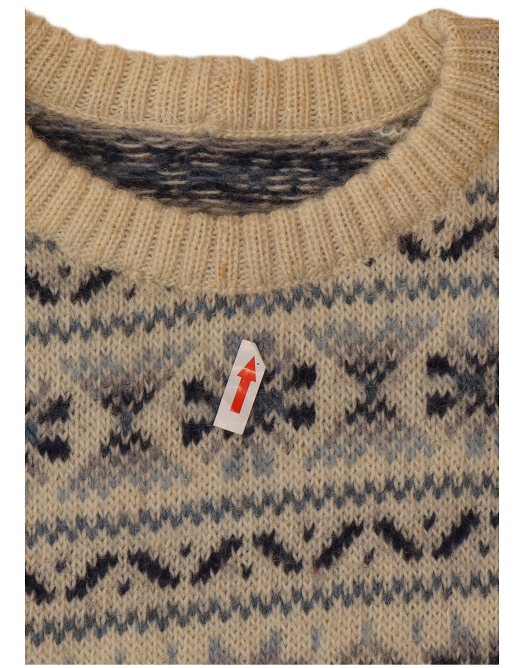 Maglione maglione girocollo da uomo Silvy IT 48 Beige medio Fair Isle