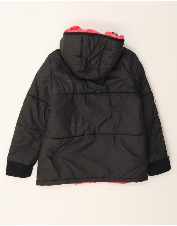 Adidas Girls Hooded Padded Jacket 9-10 Years Grey Polyester