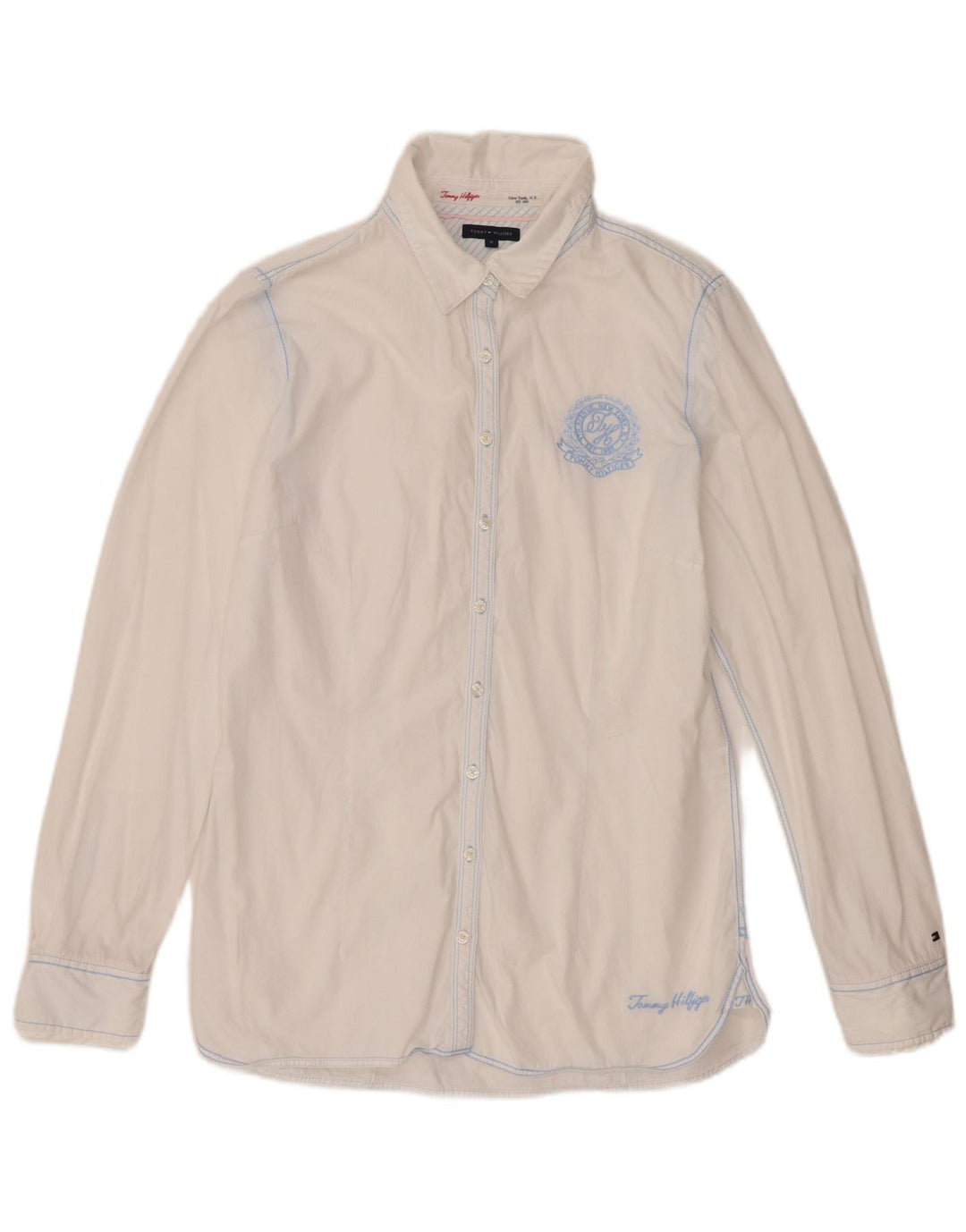 Tommy Hilfiger Womens Shirt US 12 Large White Cotton
