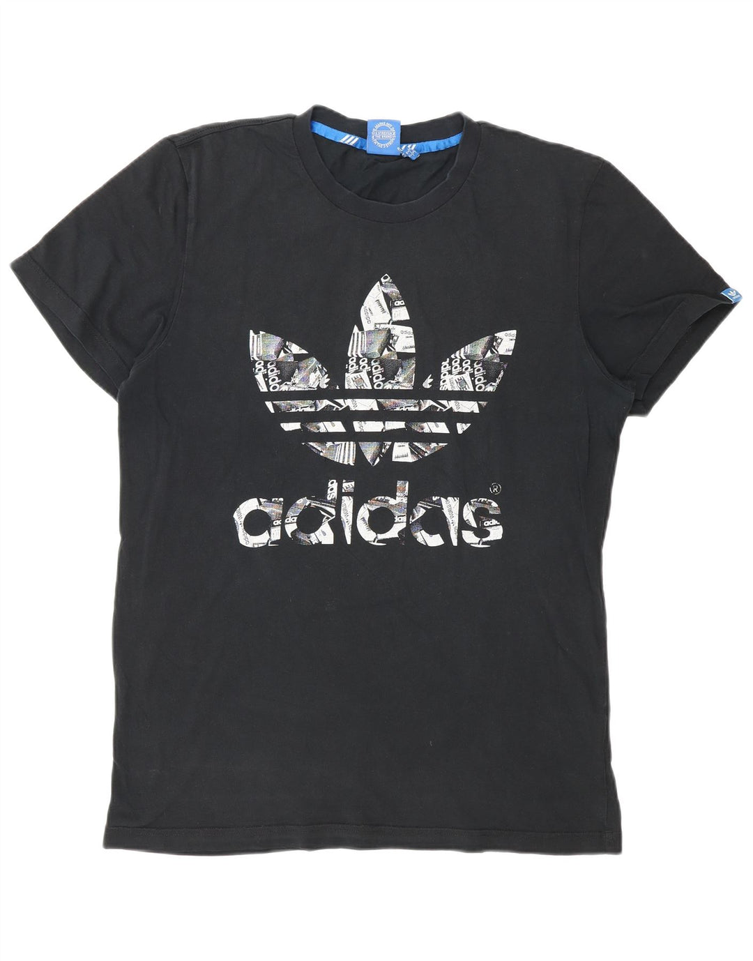 Adidas Mens Graphic T-Shirt Top Medium Black Cotton