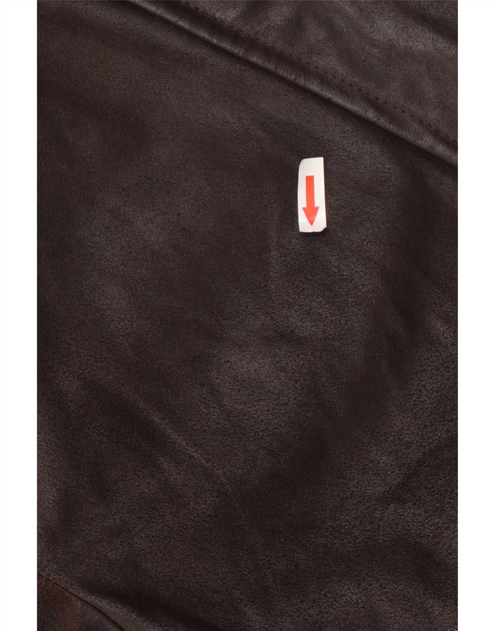 Giacca in pelle vintage da donna IT 44 Marrone medio