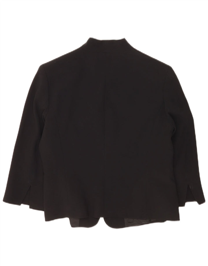 Perte by Krizia Womens 3/4 Sleeve 1 Button Blazer Jacket UK 14 Medium Black
