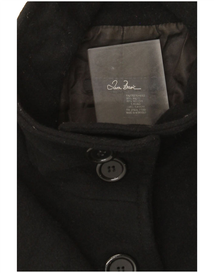 Zara Womens Overcoat UK 12 Medium Black Wool