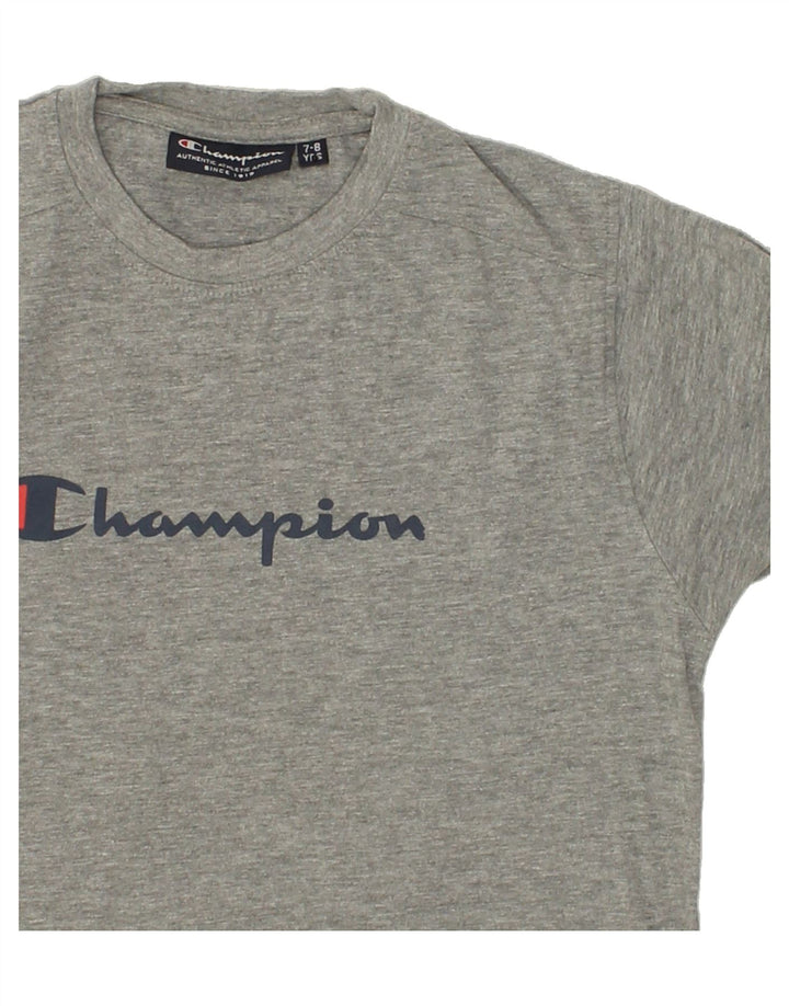 CHAMPION Boys Graphic T-Shirt Top 7-8 Years Grey Cotton Vintage Champion and Second-Hand Champion from Messina Hembry 