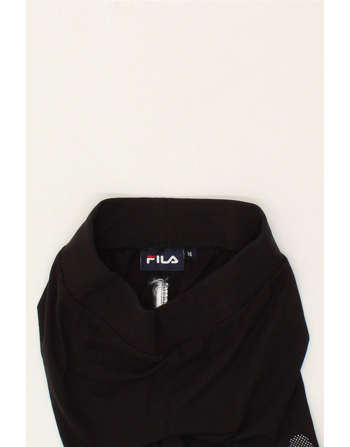 FILA Girls Graphic Leggings 13-14 Years Black Vintage Fila and Second-Hand Fila from Messina Hembry 