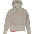 CALVIN KLEIN Womens Graphic Crop Hoodie Jumper UK 20 2XL Grey Cotton | Vintage Calvin Klein | Thrift | Second-Hand Calvin Klein | Used Clothing | Messina Hembry 