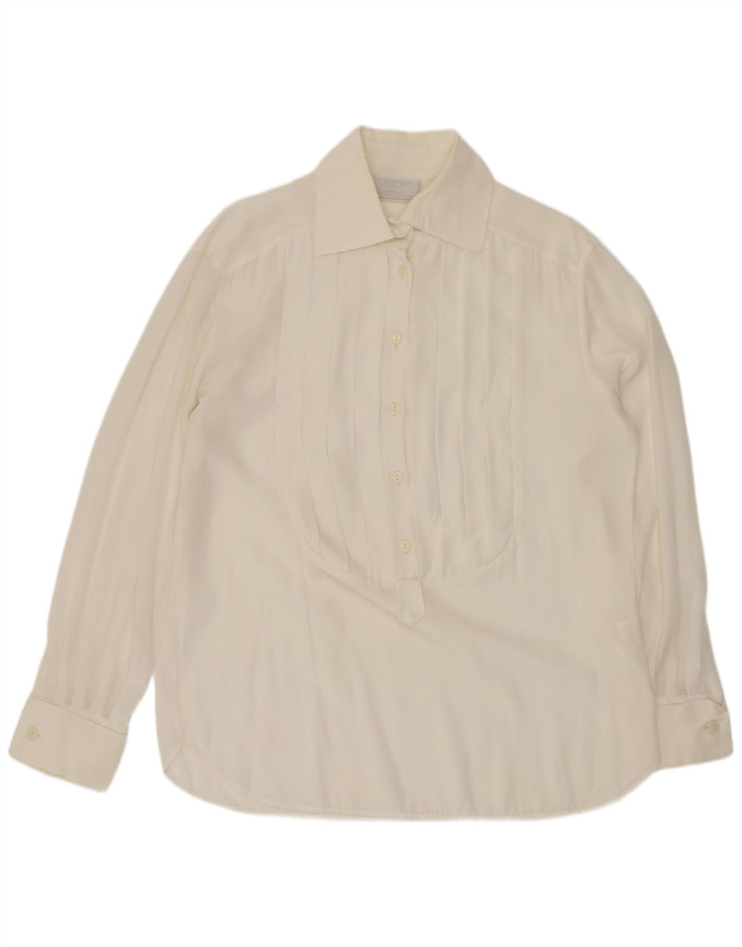 ENJOY Womens Loose Fit Pullover Shirt UK 14 Medium White Polyester