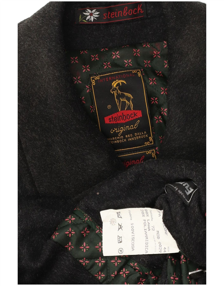 Steinbock Mens Loose Fit Overcoat EU 44 XS Black Wool