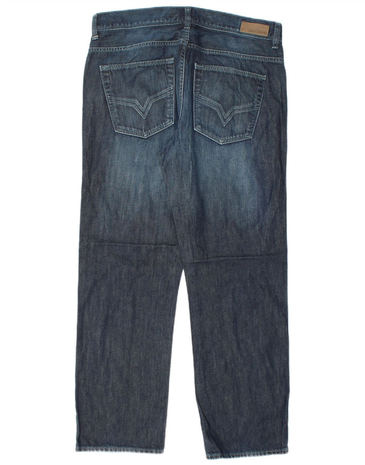 DKNY Mens Straight Jeans W34 L30 Navy Blue Cotton