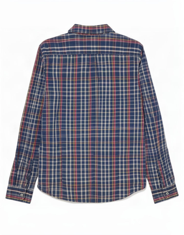 Napapijri Mens Geographic Slim Fit Shirt Medium Blue Check Cotton