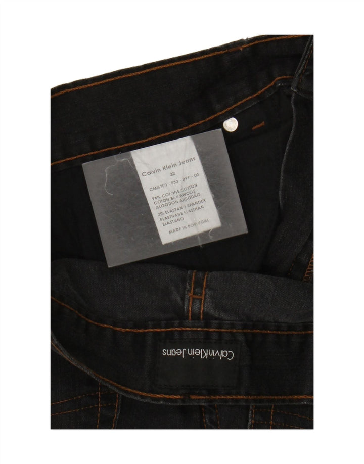 Calvin Klein Mens Straight Jeans W32 L33 Black Cotton